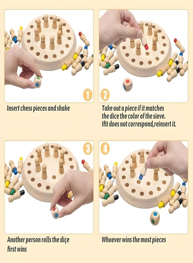 Senvox Wooden Memory Chess Board Game | Montessori Educational Toy | Mind Logic Memory Match Stick Game | Brain Development Board Game for Adults & Kids - Image 4
